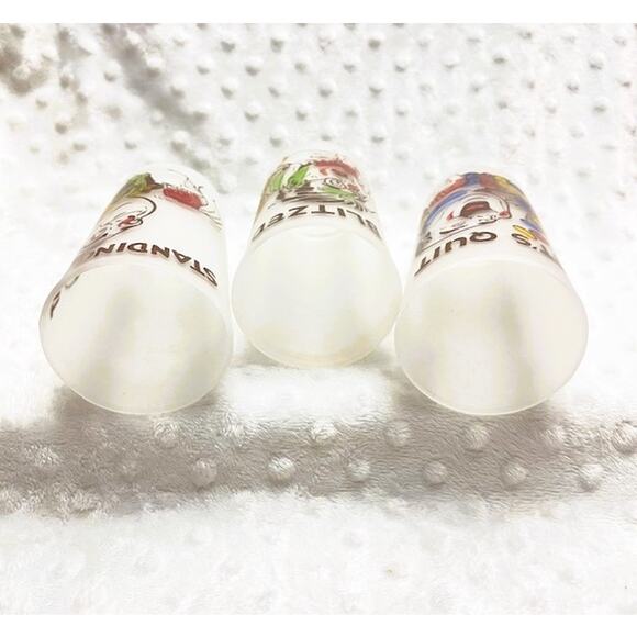 Vintage Federal Glass Frosted Tumbler Caricature Gambling Poker Glasses-3 RARE - Picture 10 of 10